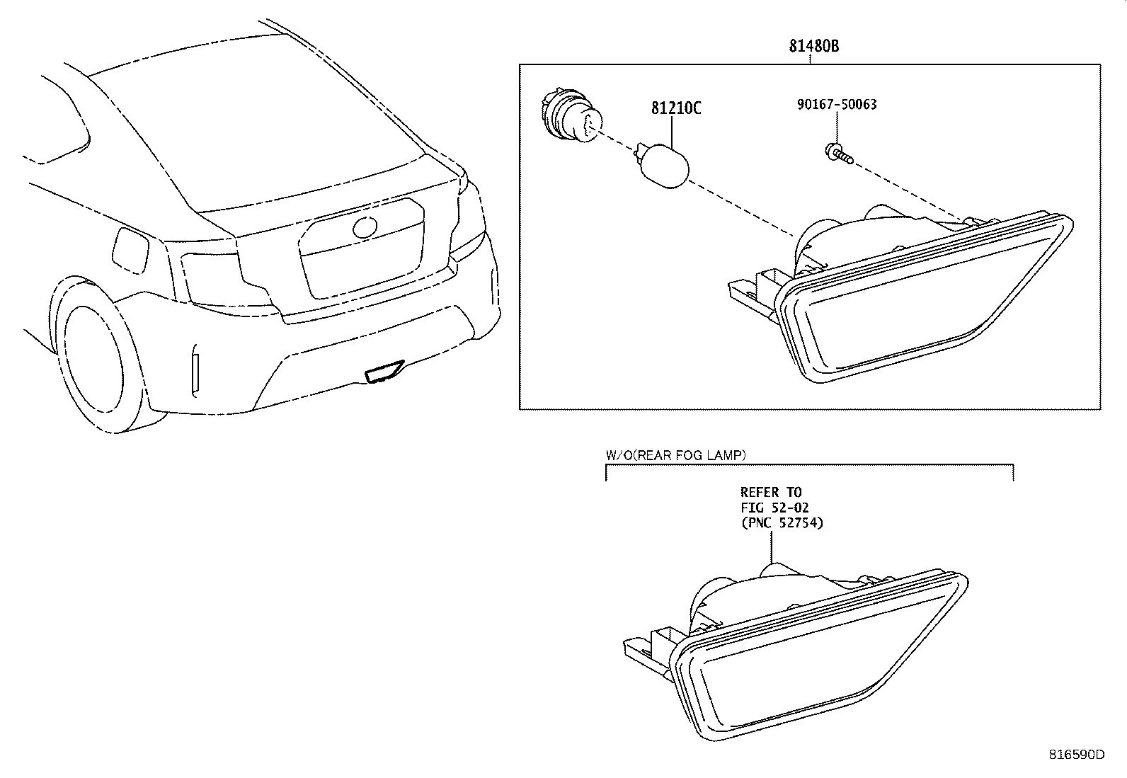81480-21031 LAMP ASSY, REAR FOG product image