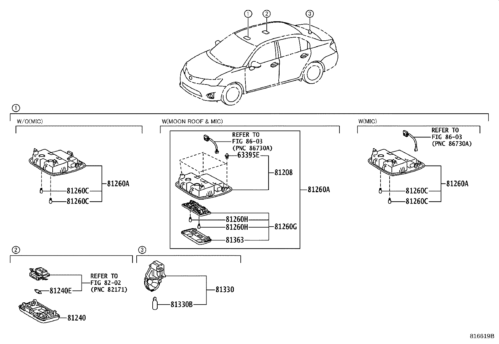 Toyota 81240-35020-B0 LAMP ASSY, ROOM, NO.1