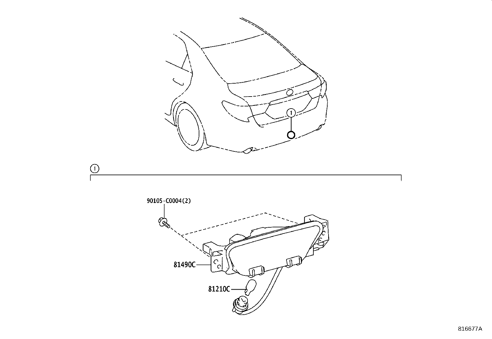 81490-0P010 LAMP ASSY, REAR FOG, LH product image