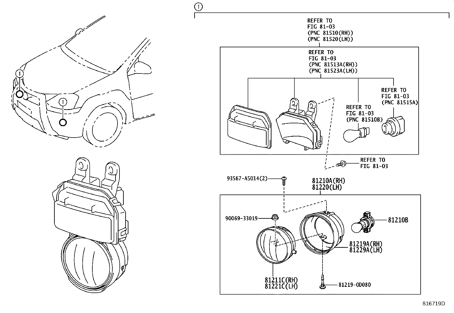 81218-0D080 BRACKET, FOG LAMP, RH product image