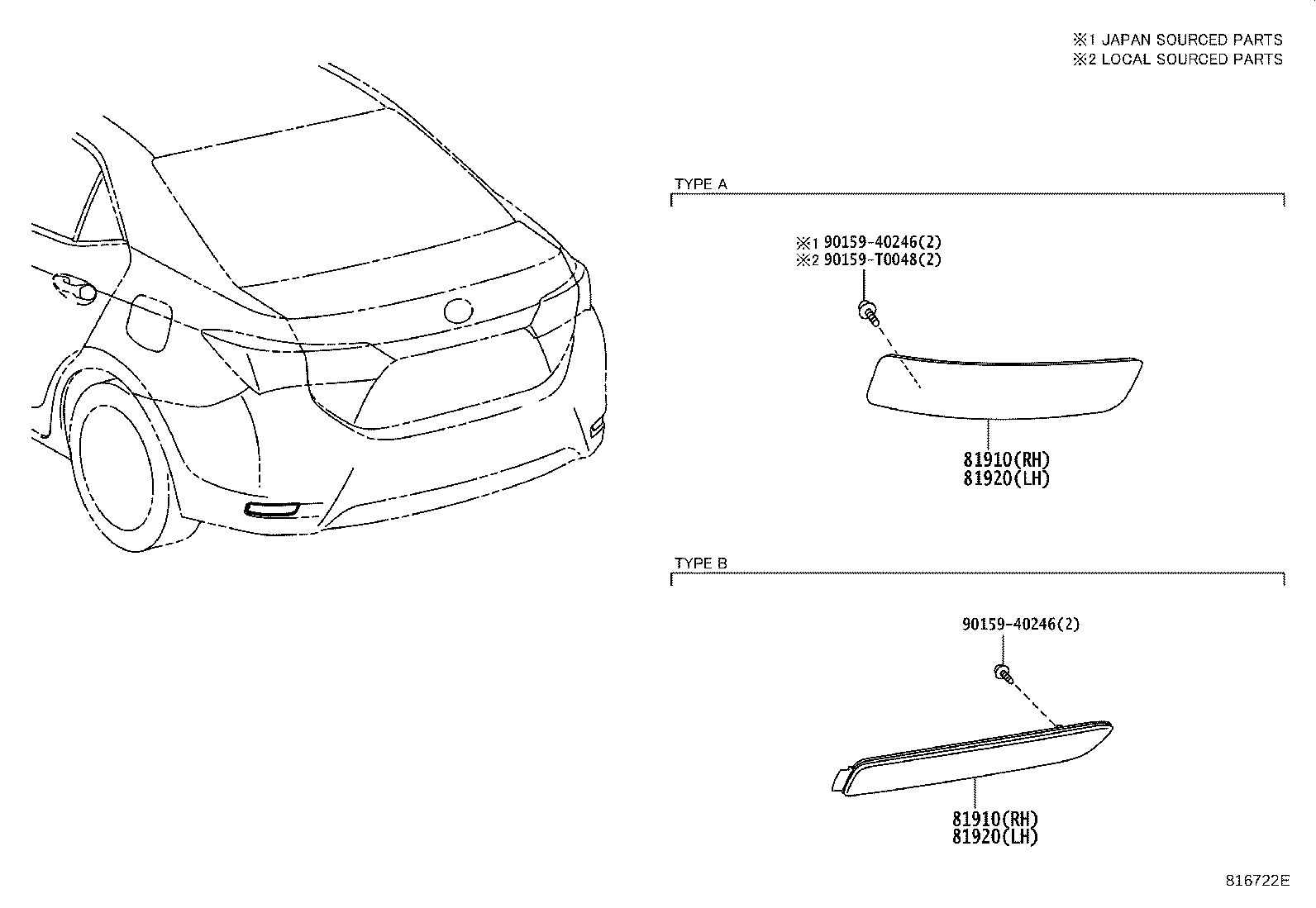 81920-02120 REFLECTOR ASSY, REFLEX, LH product image