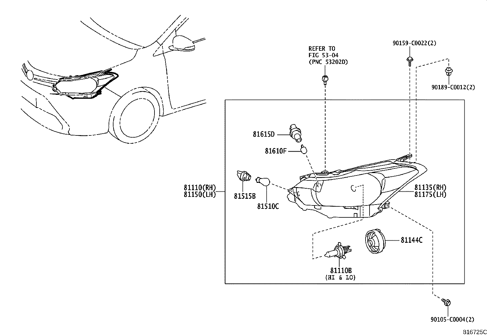 90981-CD010 BULB(FOR HEADLAMP, NO.1) product image