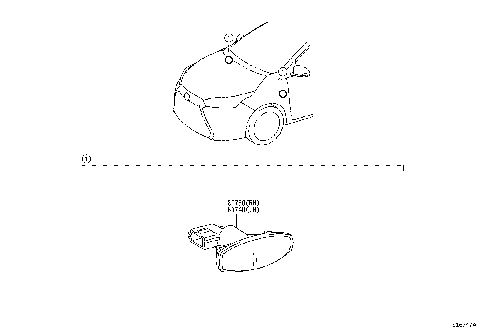 81730-0D110 LAMP ASSY, SIDE TURN SIGNAL, RH product image