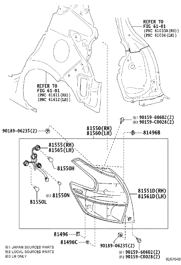 81550-YL010 LAMP ASSY, REAR COMBINATION, RH product image