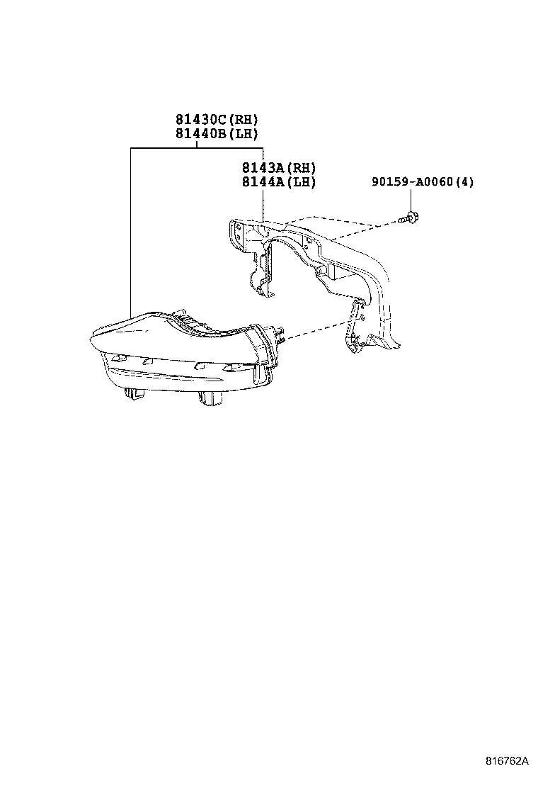 8143A-0E010 BRACKET, DAYTIME RUNNING LAMP, RH product image