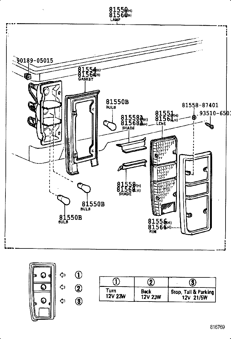 81561-95702 LENS, REAR COMBINATION LAMP, LH product image