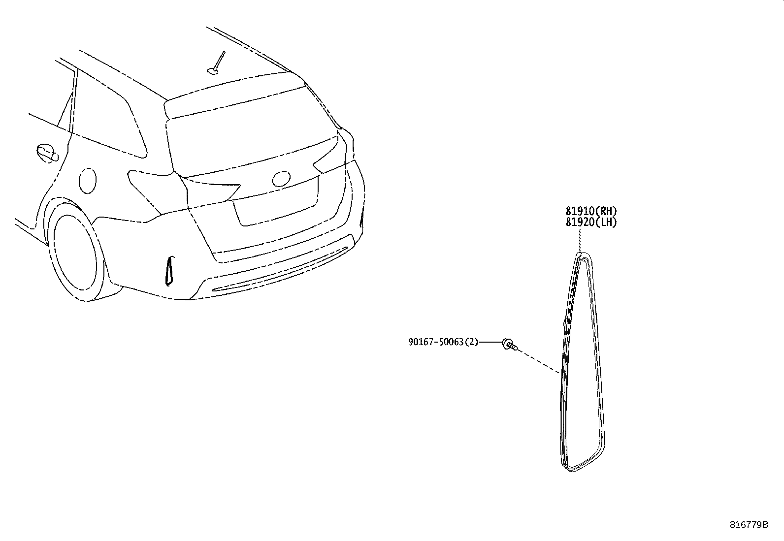 81910-02270 REFLECTOR ASSY, REFLEX, RH product image