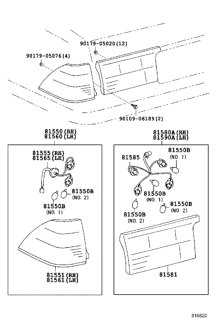 81561-30780 LENS, REAR COMBINATION LAMP, LH product image