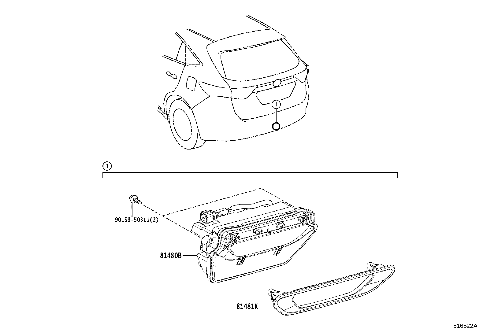 81480-48060 LAMP ASSY, REAR FOG product image