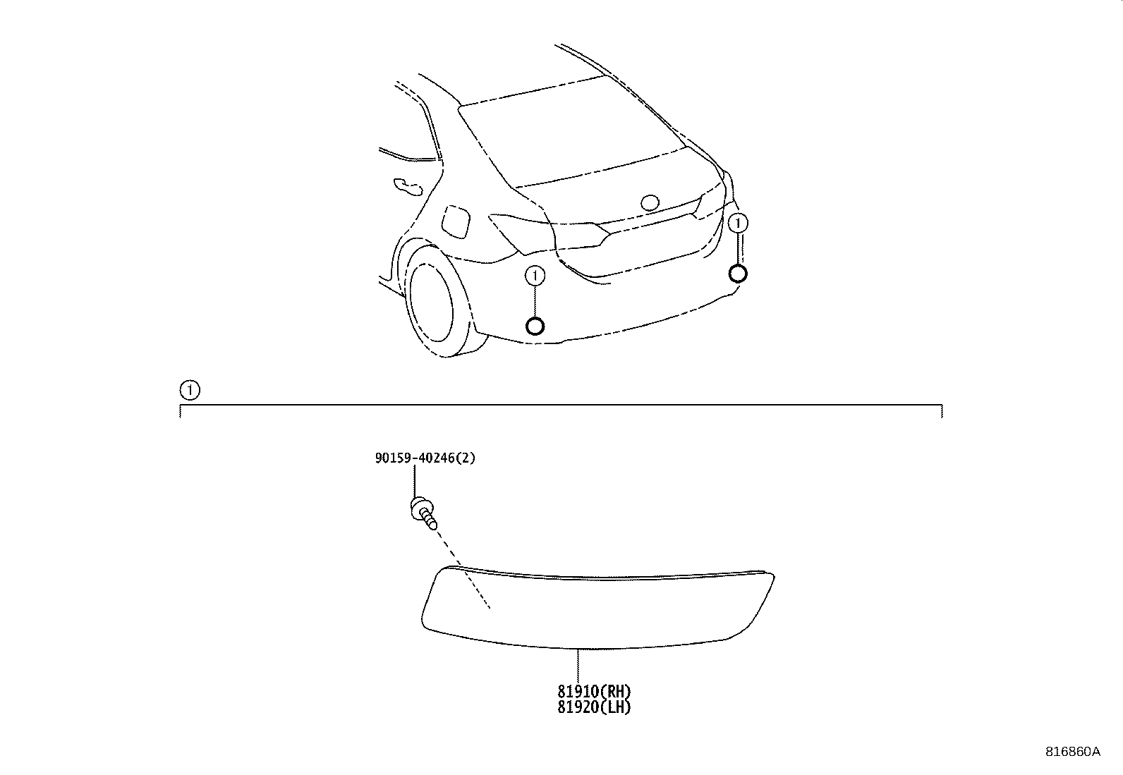 81920-02320 REFLECTOR ASSY, REFLEX, LH product image