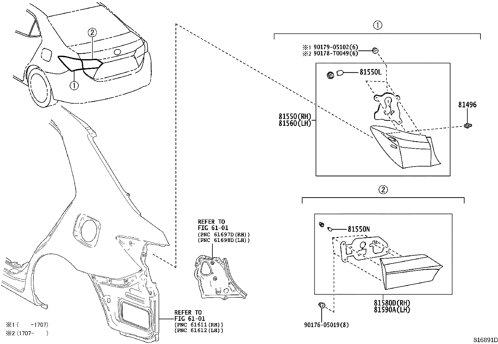 81550-02780 LAMP ASSY, REAR COMBINATION, RH product image