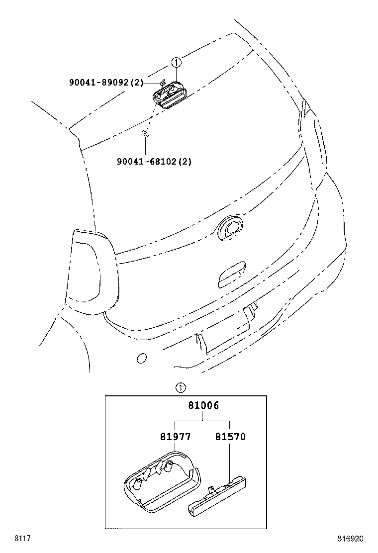 81570-B2340 LAMP ASSY, CENTER STOP product image