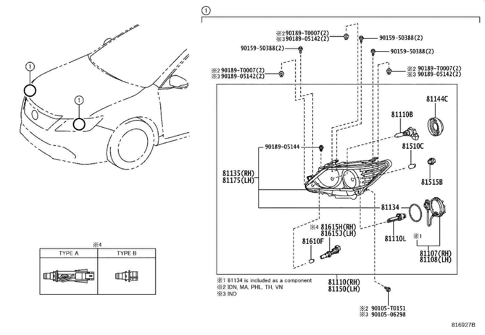 53181-06030 COVER, HEADLAMP, RH product image