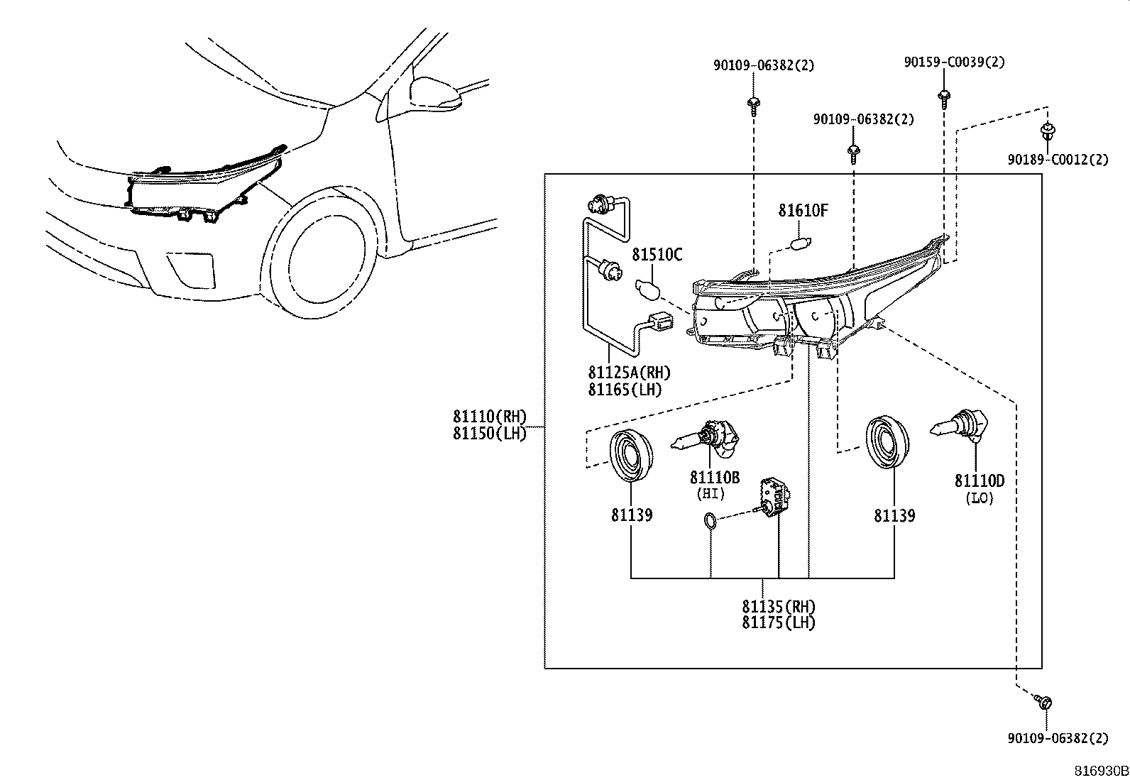 90981-CD009 BULB(FOR HEADLAMP, NO.1) product image