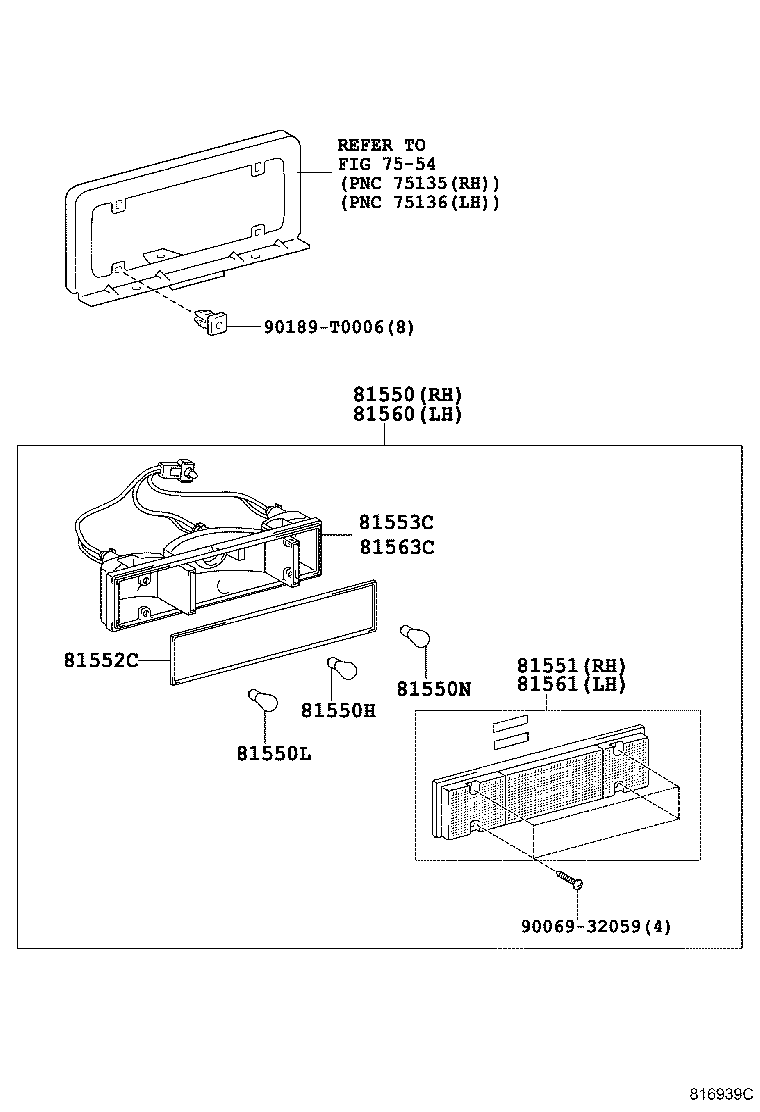 81550-0K170 LAMP ASSY, REAR COMBINATION, RH product image