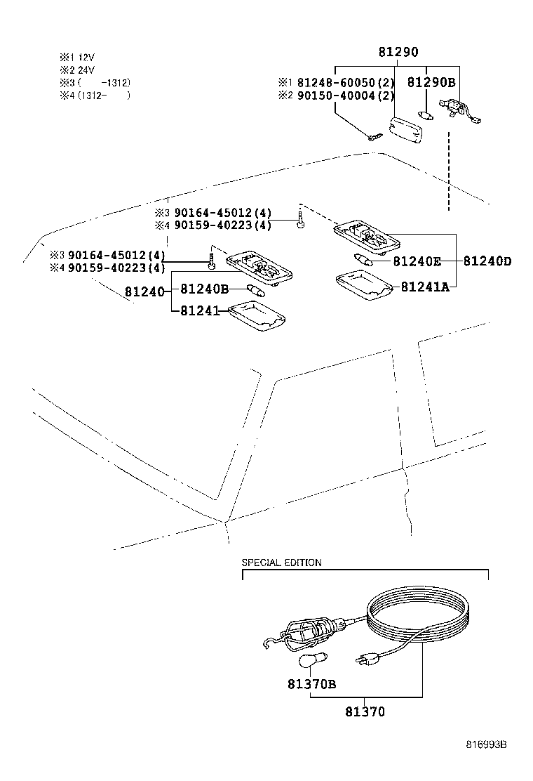Toyota 81240-90K00-B0 LAMP ASSY, ROOM, NO.1