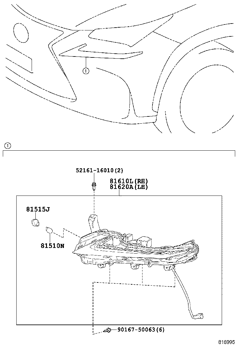 81610-78080 LAMP ASSY, CLEARANCE, RH product image