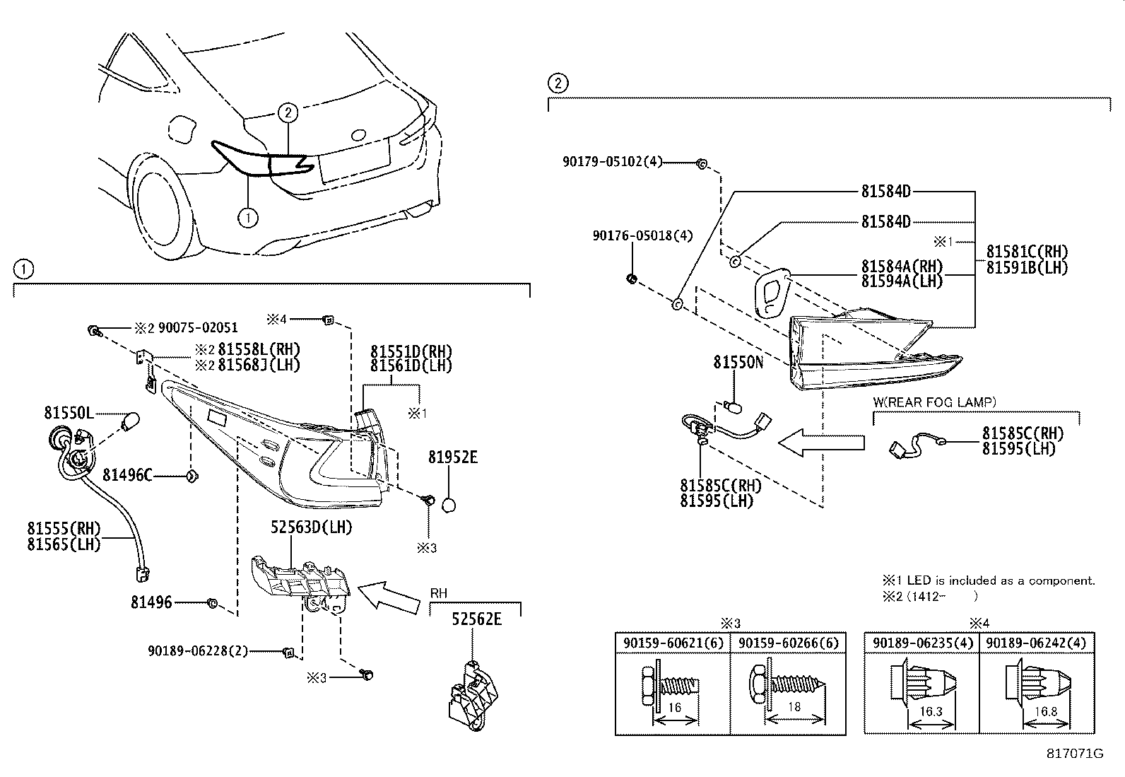 81580-24110 LAMP ASSY, REAR, RH product image