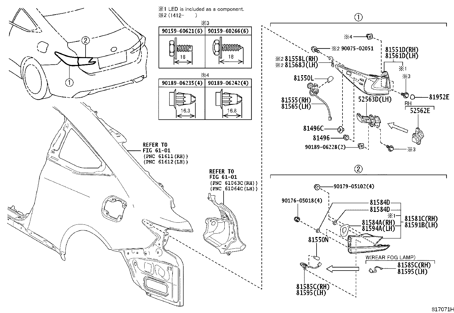 81585-24060 SOCKET & WIRE, REAR LAMP, RH product image