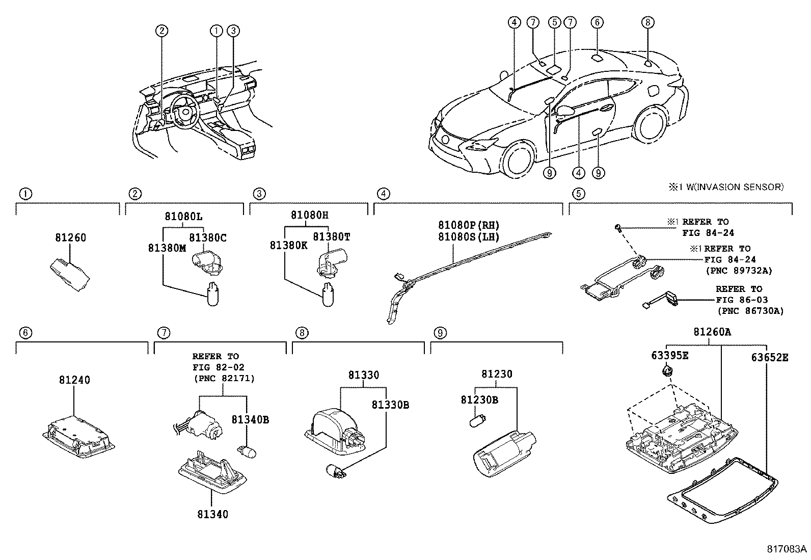 Toyota 81090-24010 LAMP ASSY, INTERIOR ILLUMINATION, NO.1 RH
