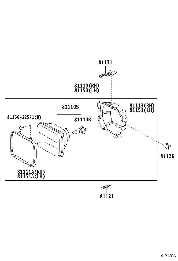 81150-60410 HEADLAMP ASSY, LH product image