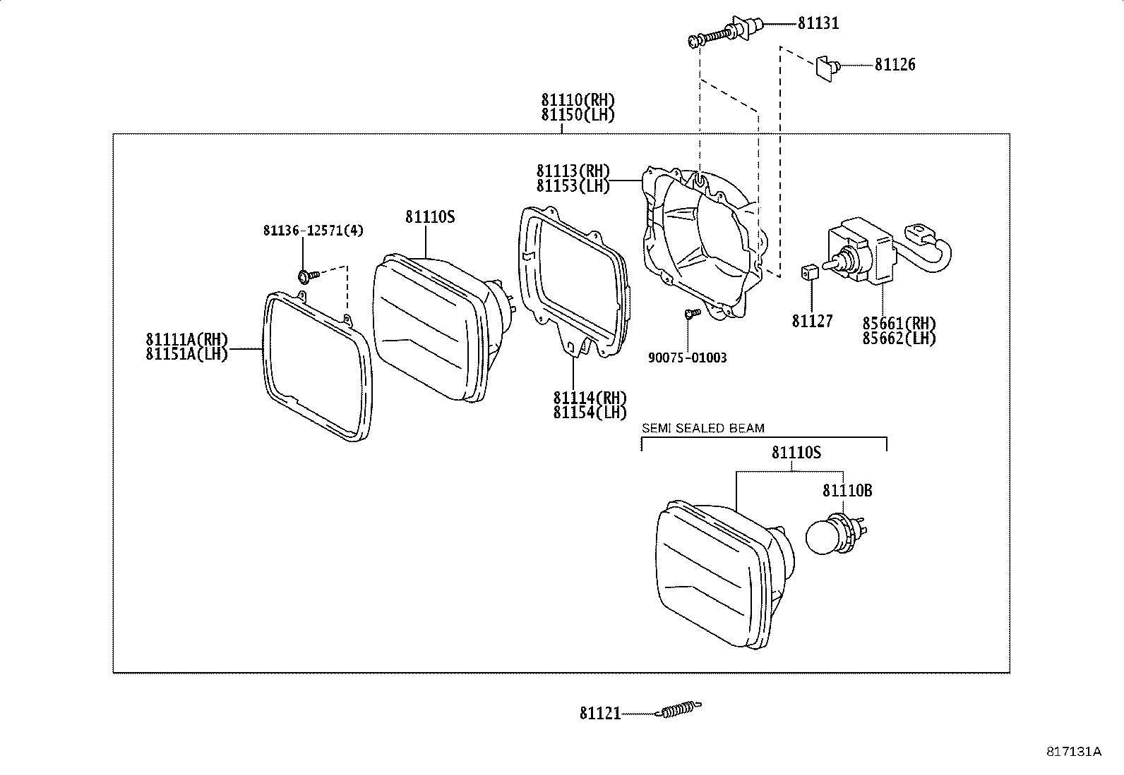 81150-60880 HEADLAMP ASSY, LH product image