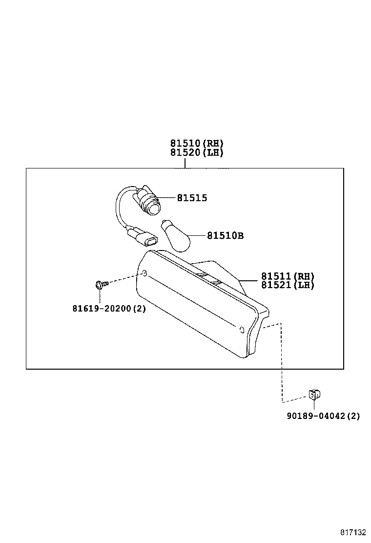 81520-60320 LAMP ASSY, FRONT TURN SIGNAL, LH product image