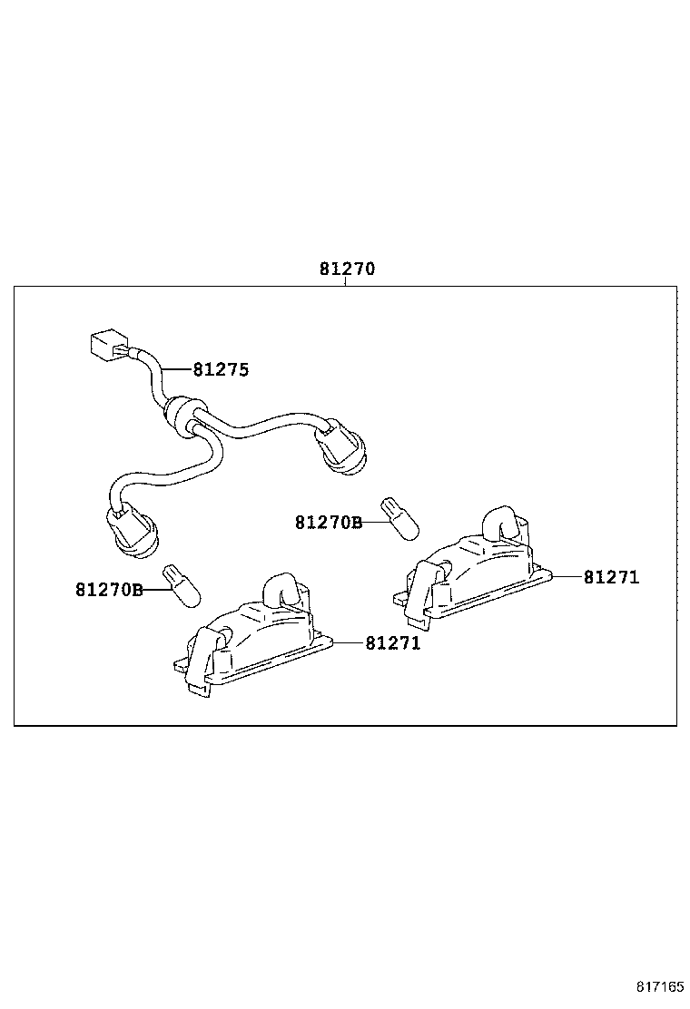81275-42011 SOCKET AND WIRE, LICENSE PLATE LAMP product image