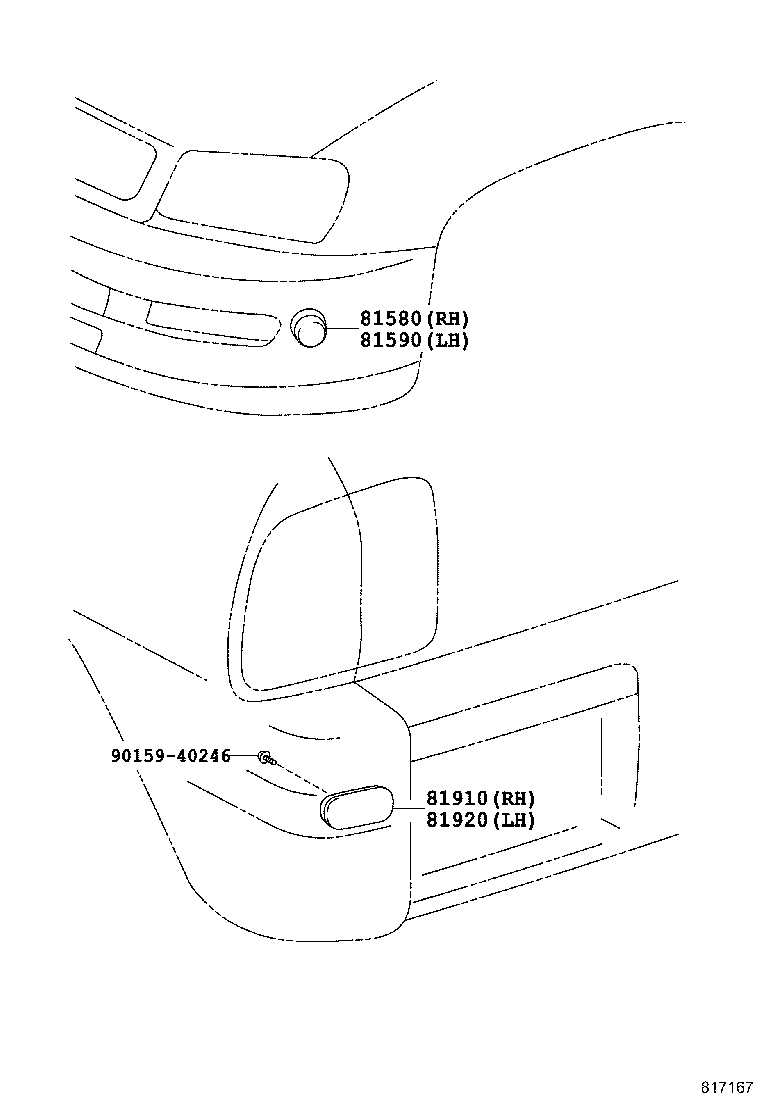 81580-42010 REFLECTOR ASSY, REFLEX SIDE, RH product image