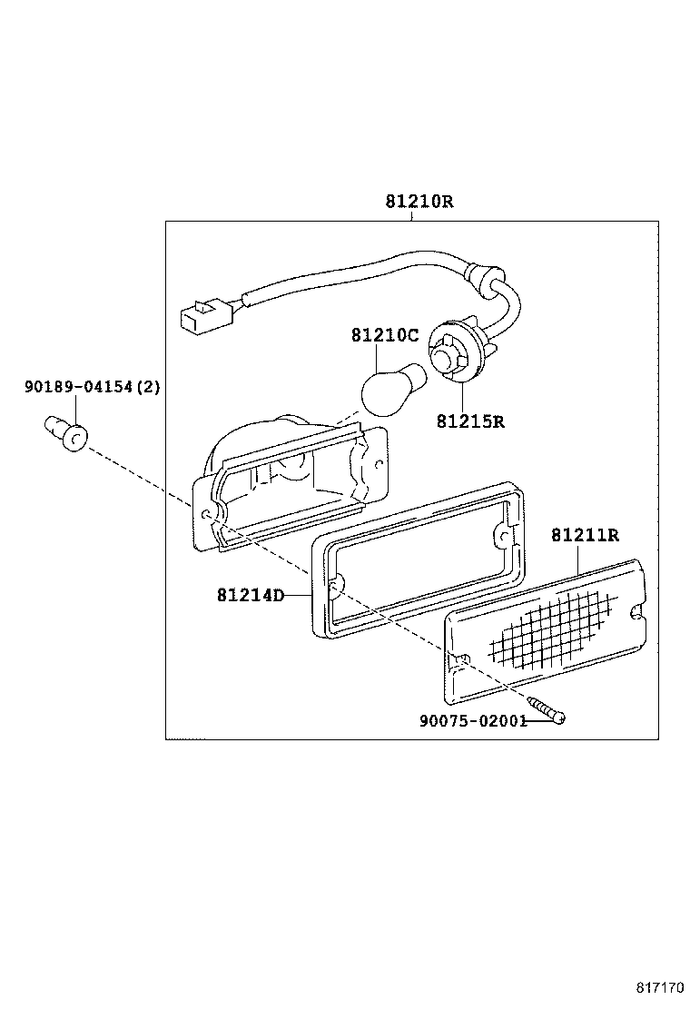 81225-42010 SOCKET & WIRE, REAR FOG LAMP product image