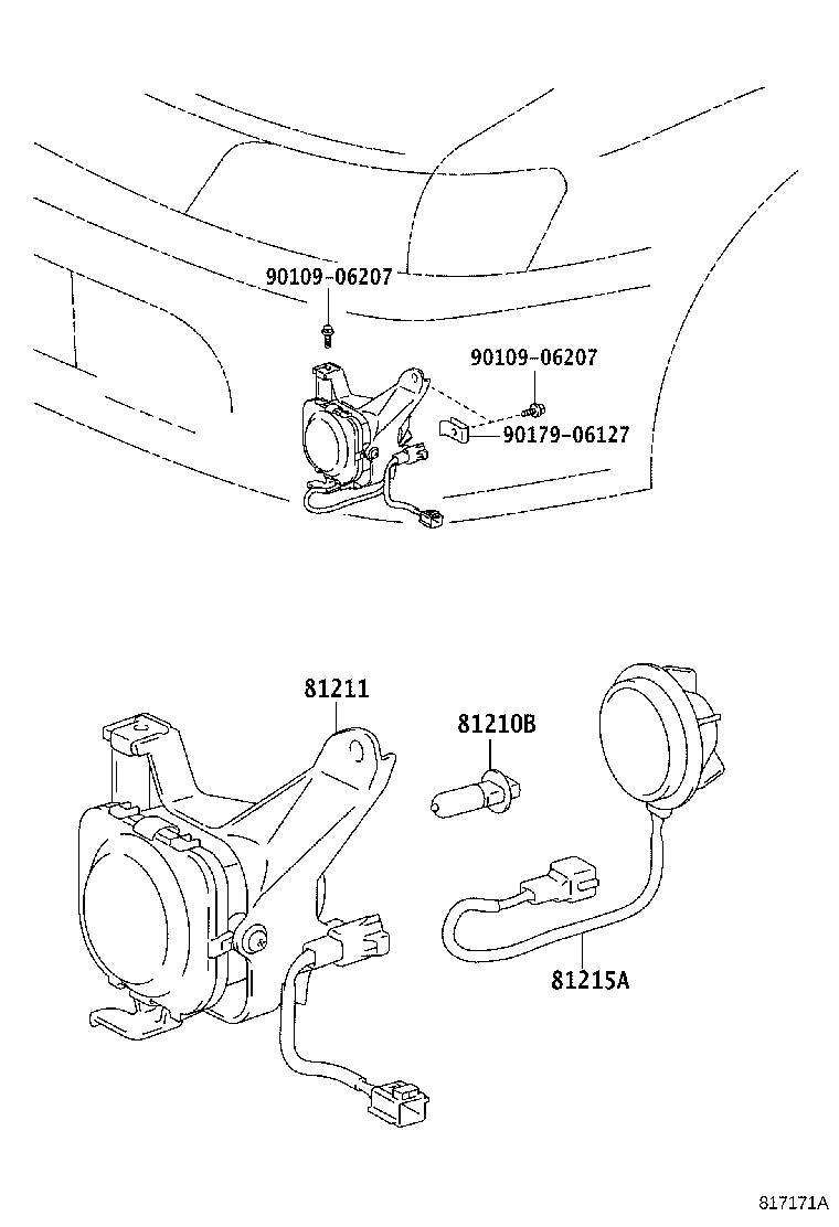 81211-13080 LAMP UNIT, FOG LAMP, RH product image