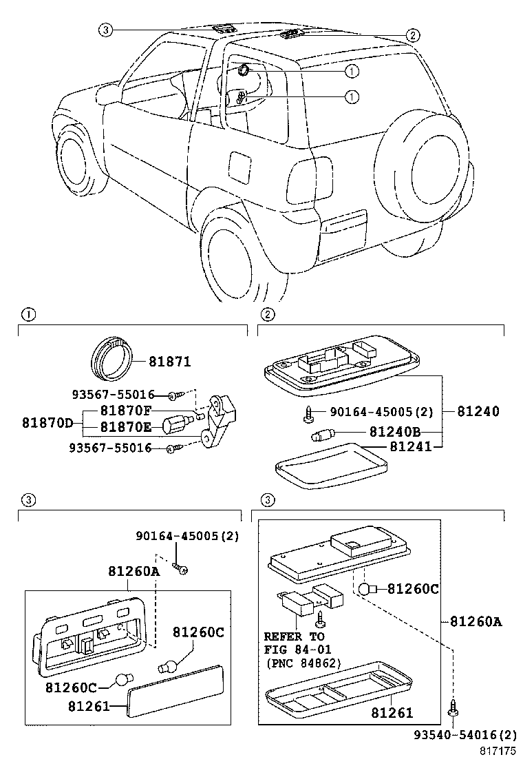 81870-12010 LAMP ASSY, KEY CYLINDER product image
