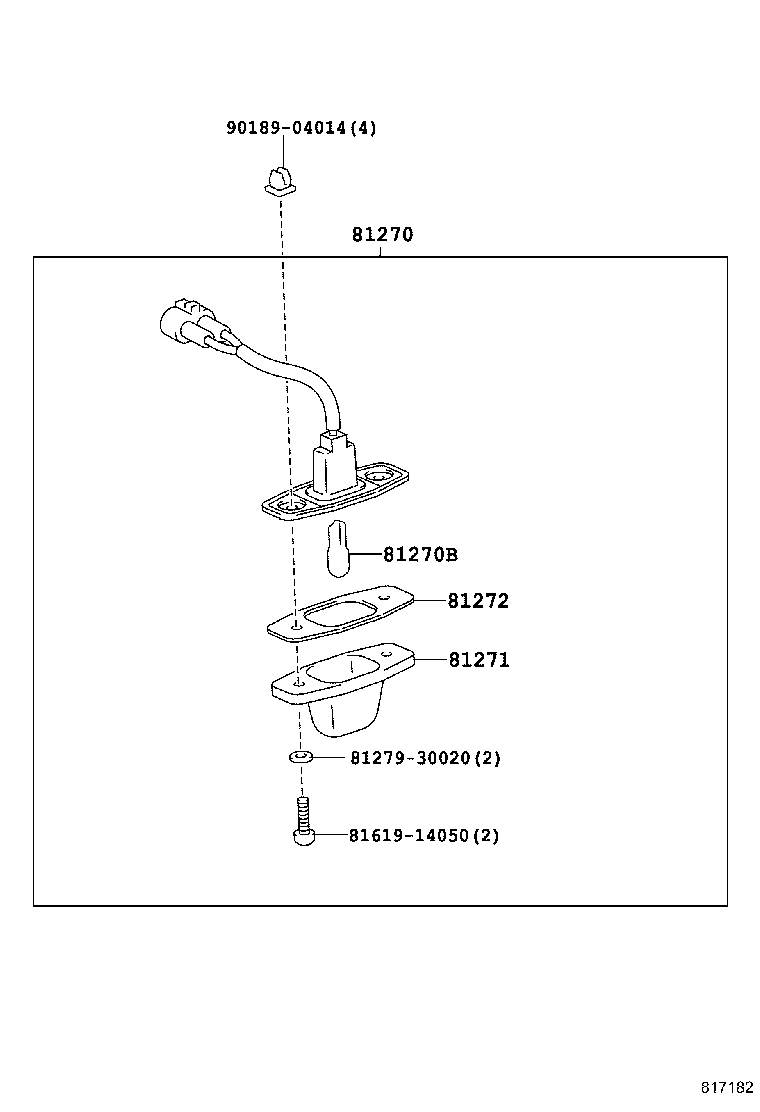 81270-25020 LAMP ASSY, LICENSE PLATE product image