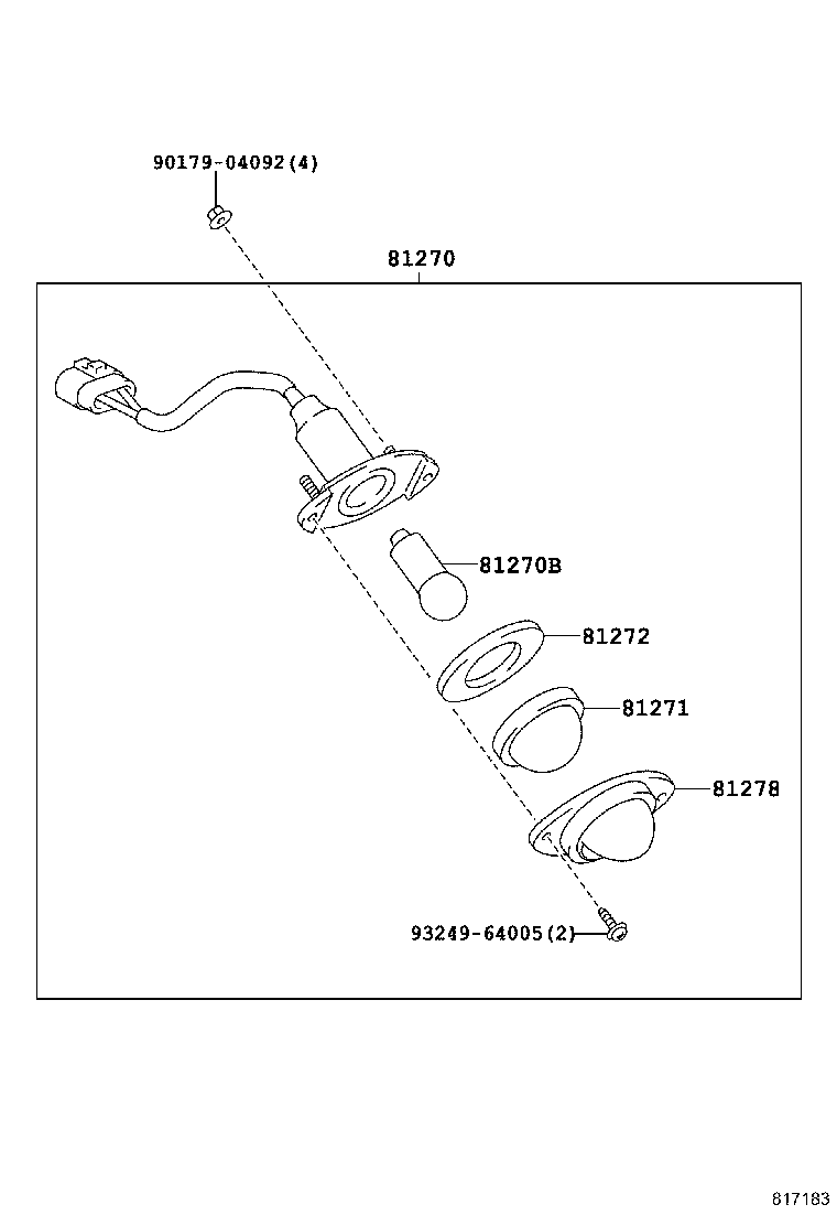 81270-25020 LAMP ASSY, LICENSE PLATE product image