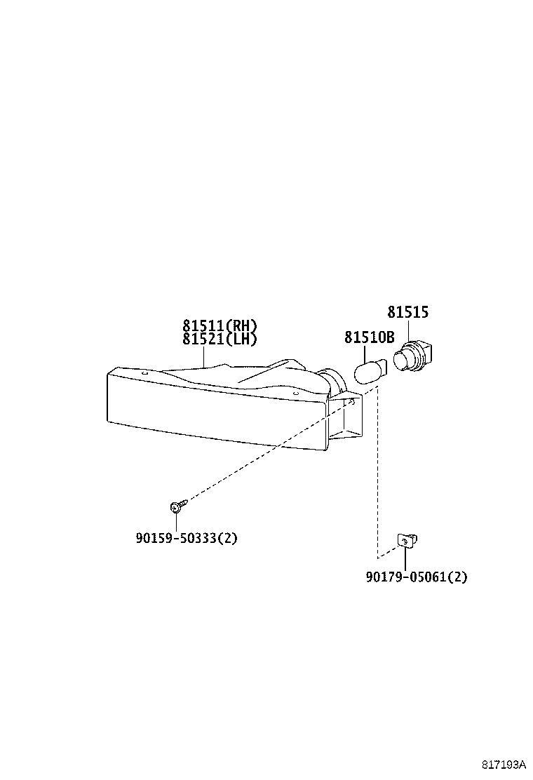 81511-50040 LENS, FRONT TURN SIGNAL LAMP, RH product image