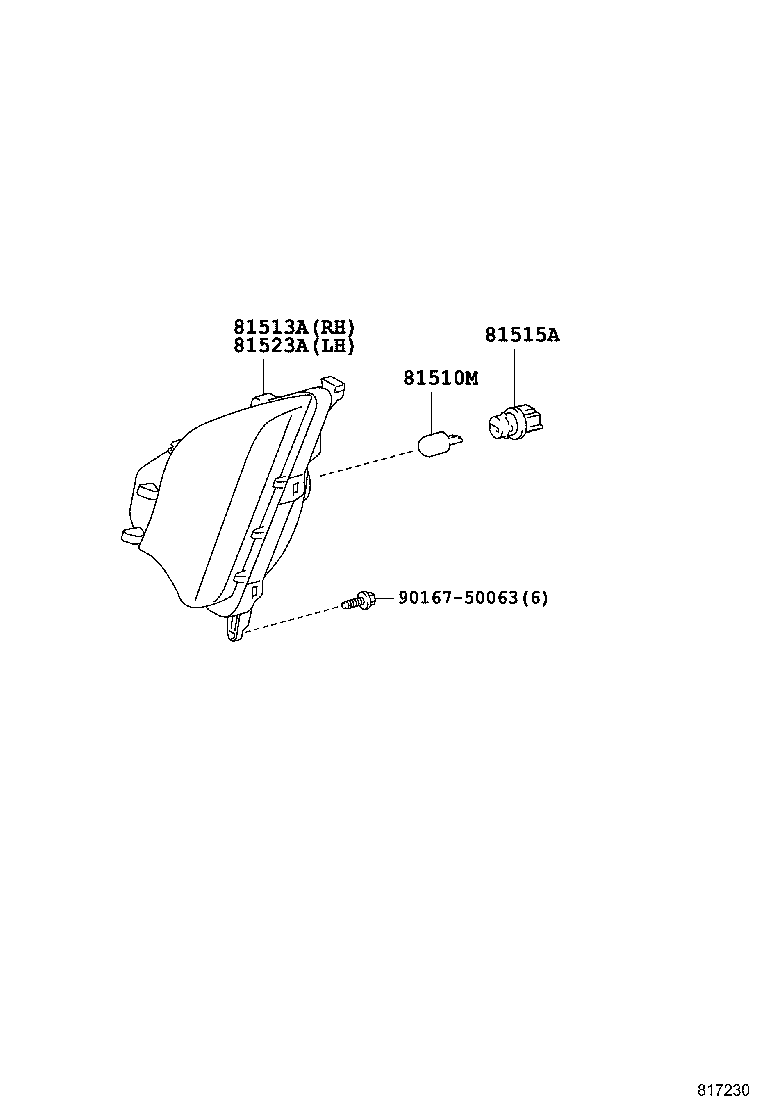 81511-52040 UNIT ASSY, FRONT TURN SIGNAL LAMP, RH product image