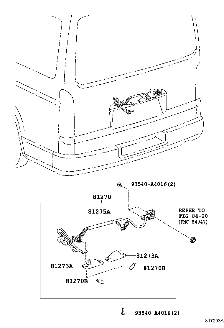 81695-26020 CORD, LICENSE PLATE LAMP product image