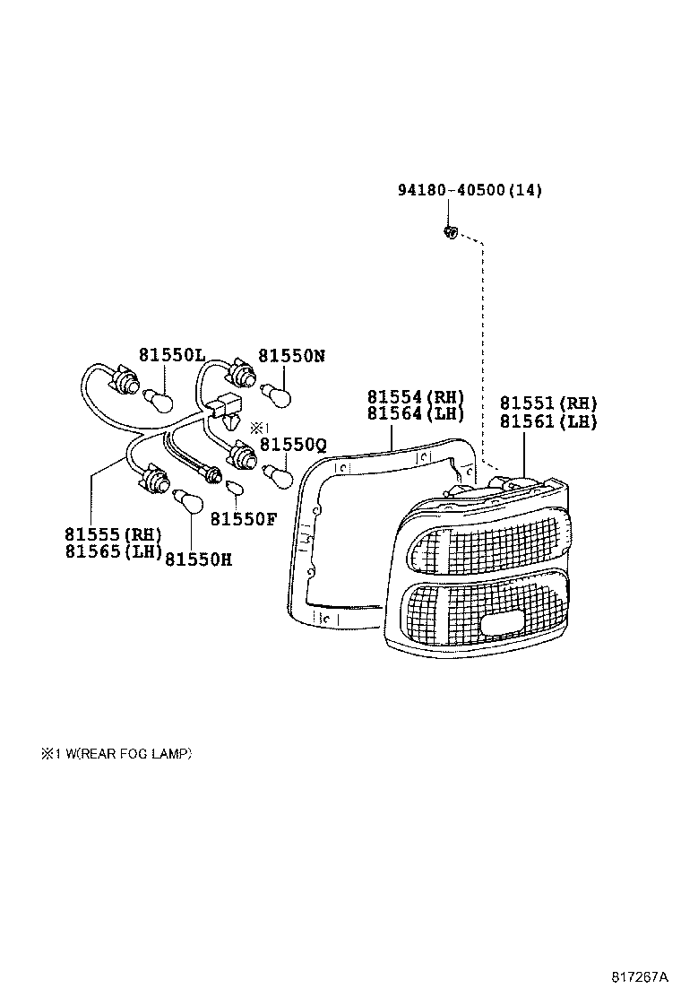 81550-36330 LAMP ASSY, REAR COMBINATION, RH product image