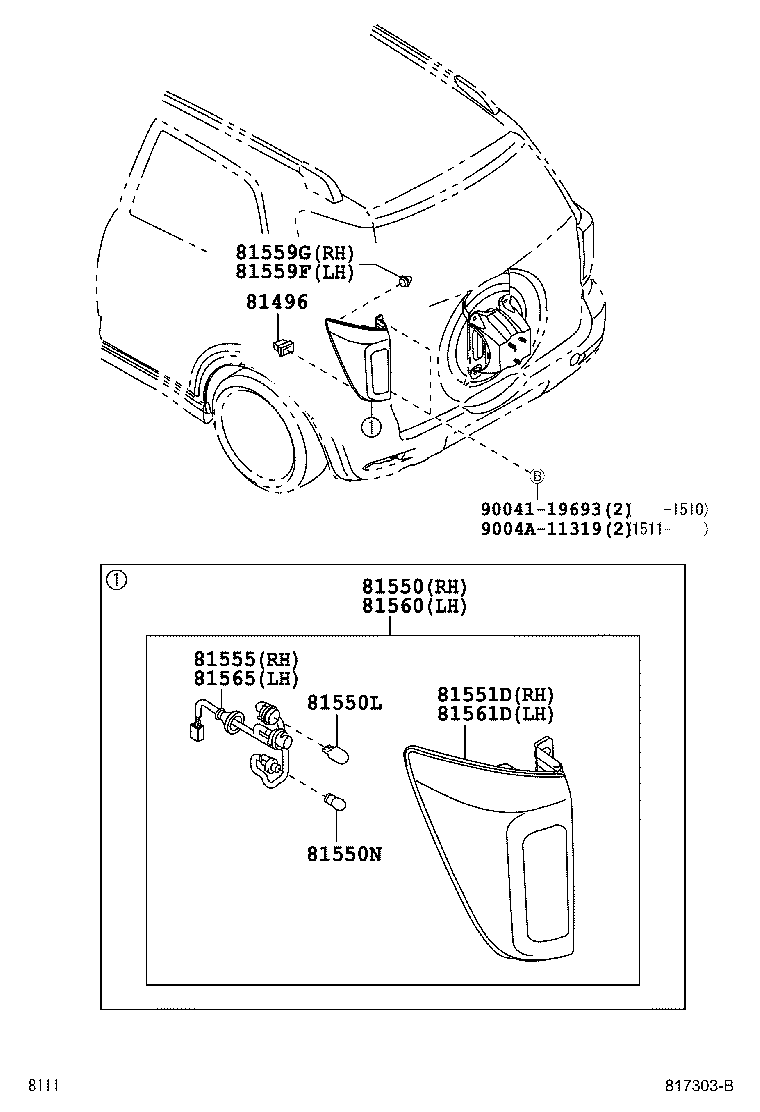 90049-51143 BULB, REAR TURN SIGNAL LAMP product image