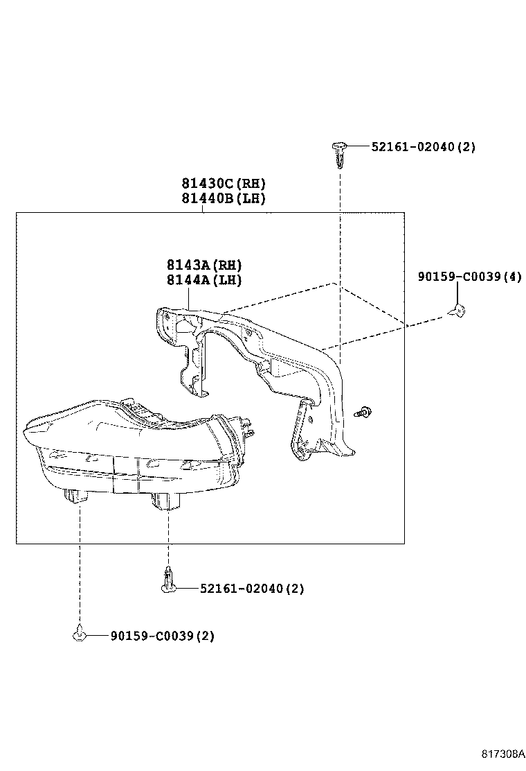 81440-0E030 LAMP ASSY, DAYTIME RUNNING, LH product image