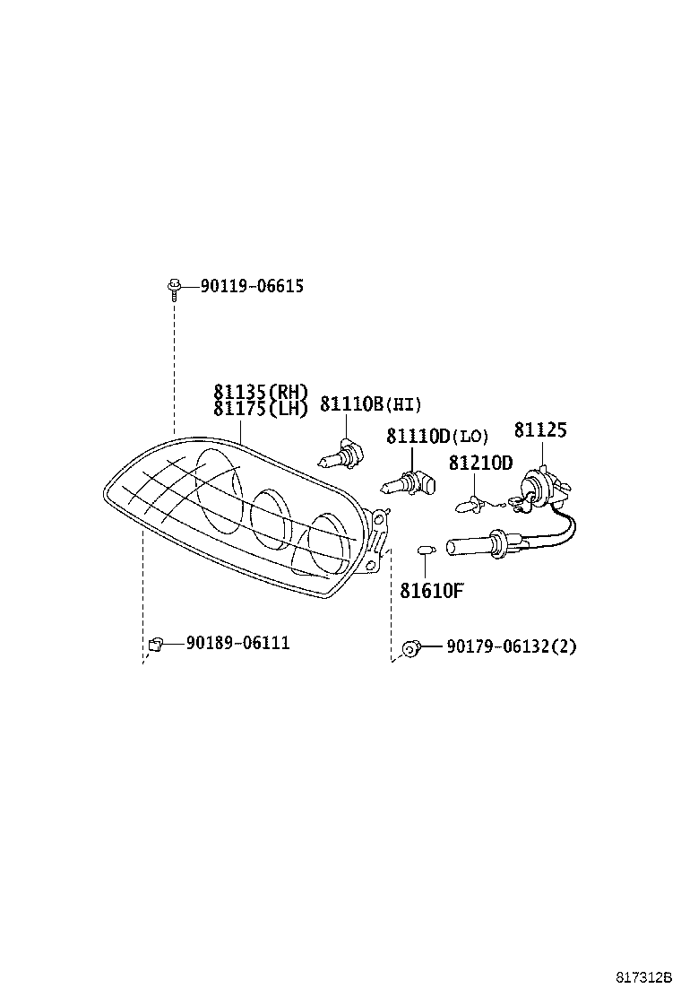 81111-1B231 UNIT ASSY, HEADLAMP, RH product image