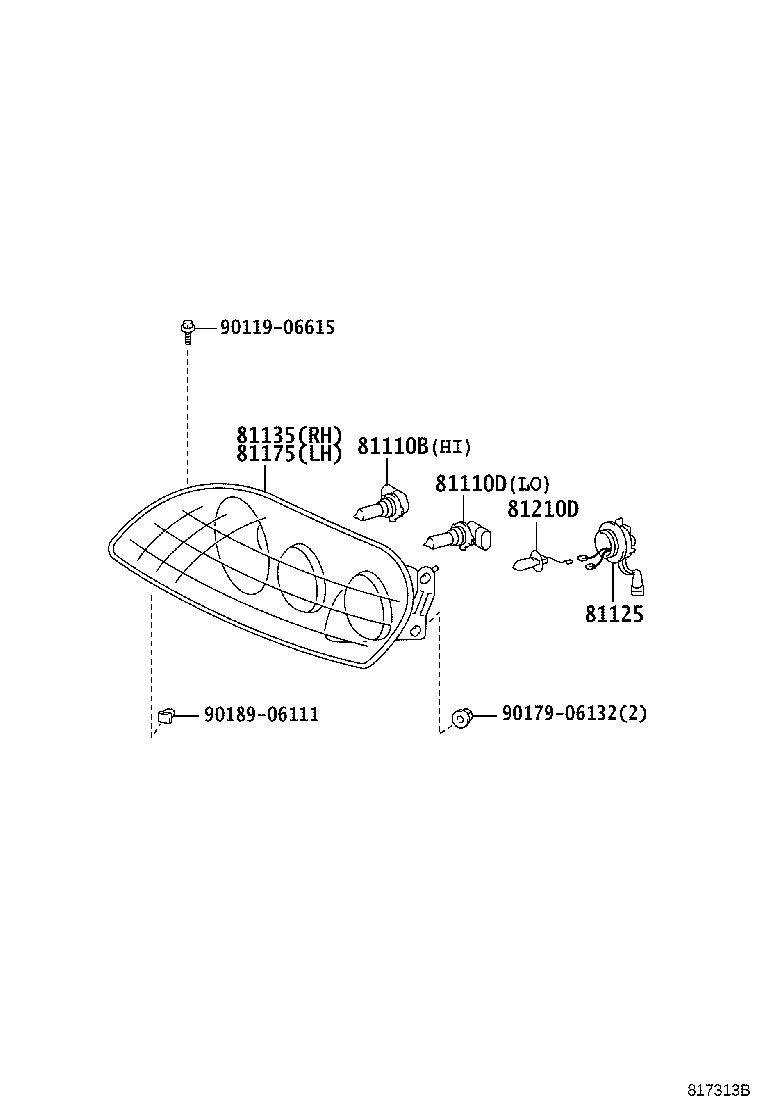 81111-1B231 UNIT ASSY, HEADLAMP, RH product image