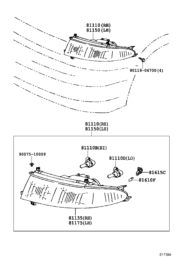 81110-28080 HEADLAMP ASSY, RH product image