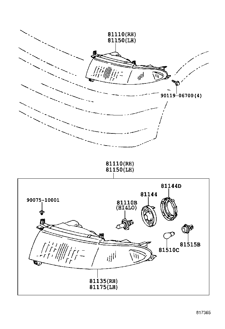 81110-28080 HEADLAMP ASSY, RH product image