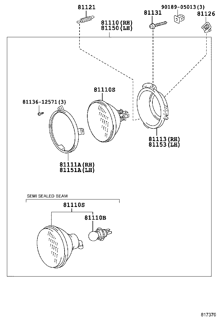 81150-60880 HEADLAMP ASSY, LH product image