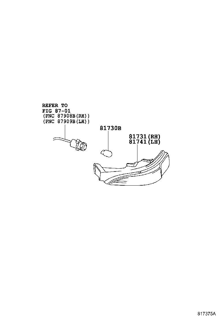81740-05050 LAMP ASSY, SIDE TURN SIGNAL, LH product image