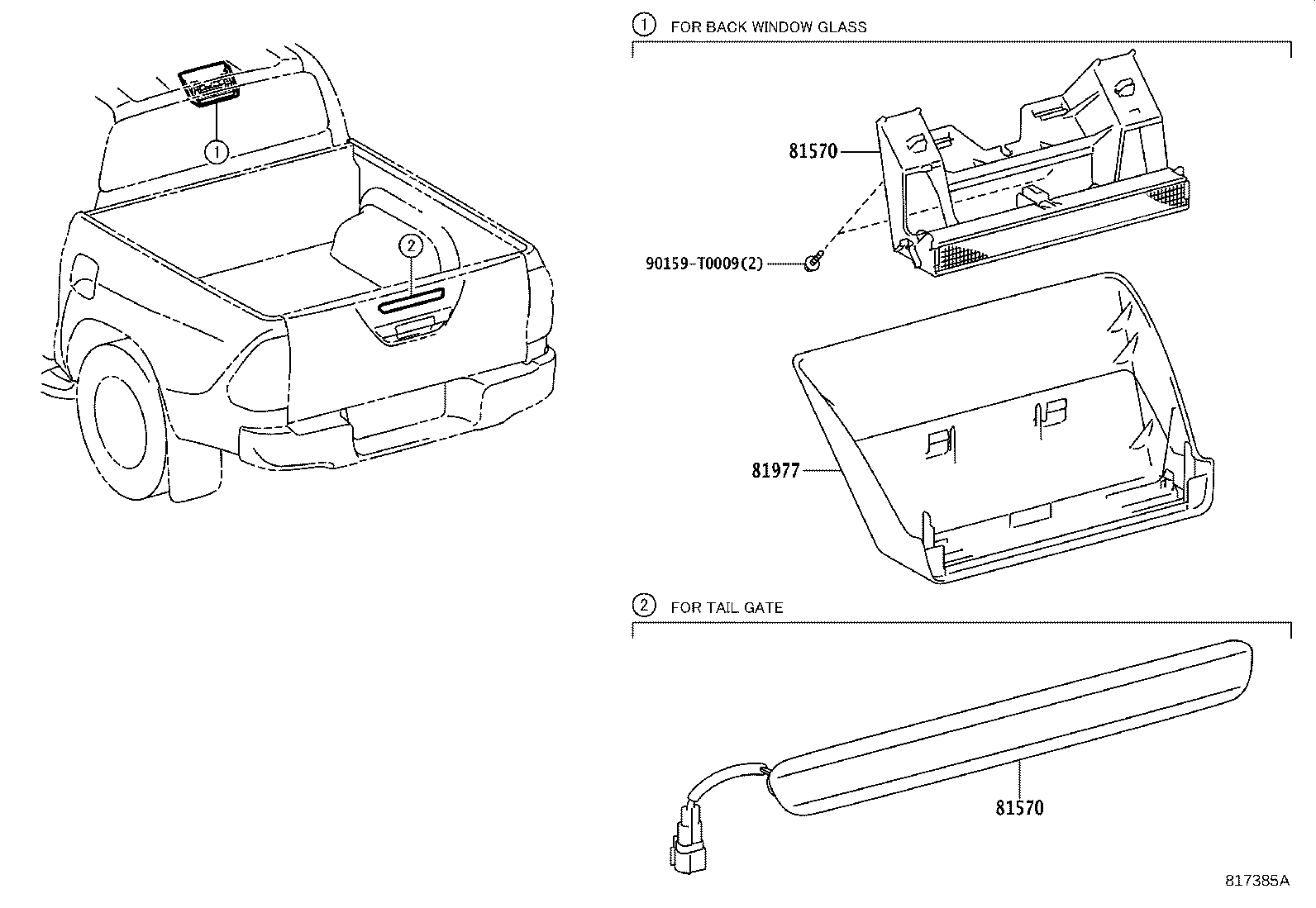 Toyota 81006-0K060 LAMP ASSY, CENTER STOP