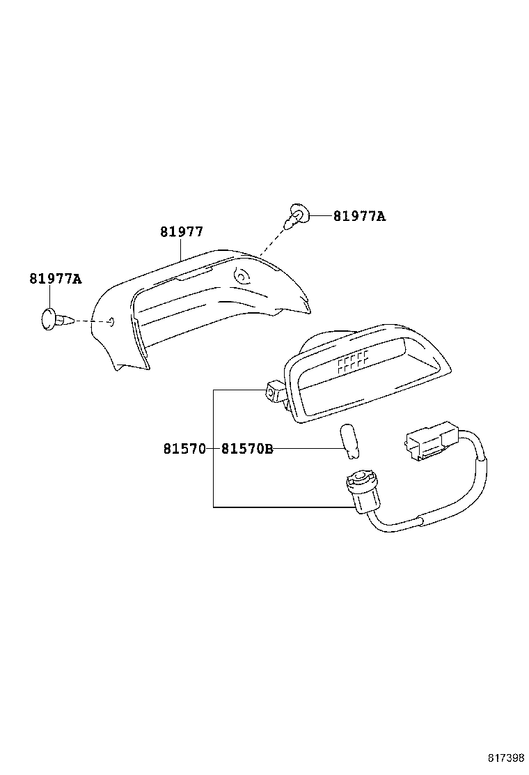 81570-13150 LAMP ASSY, CENTER STOP product image