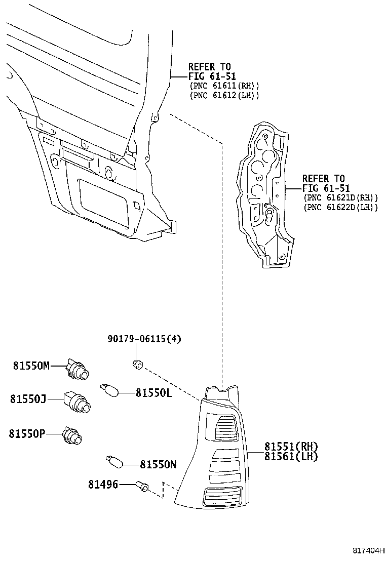 81561-35290 LENS, REAR COMBINATION LAMP, LH product image
