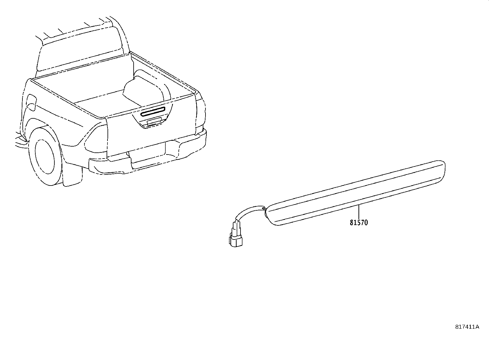 81570-0K100 LAMP ASSY, CENTER STOP product image